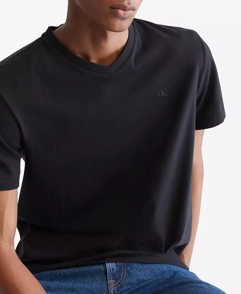 商品Calvin Klein|Men's Smooth Cotton Solid V-Neck T-Shirt,价格¥207,第3张图片详细描述