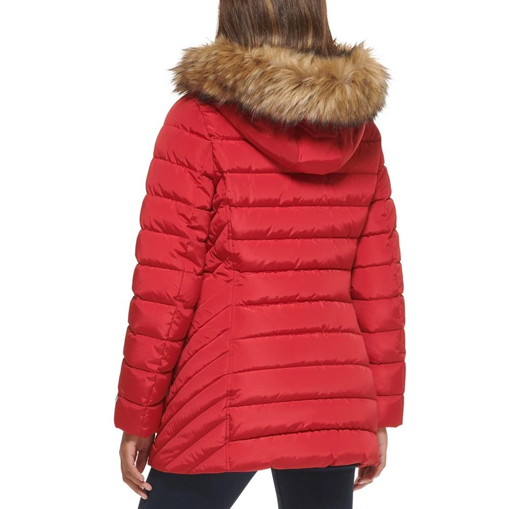 商品Tommy Hilfiger|Women's Faux-Fur-Trim Hooded Puffer Coat, Created for Macy's,价格¥695,第2张图片详细描述