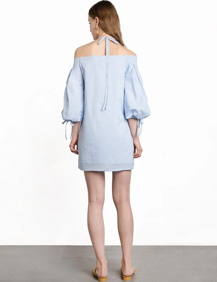 商品Pixie Market|Stripe Halter Tie Off The Shoulder Dress,价格¥599,第4张图片详细描述