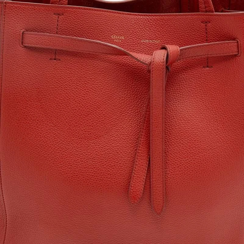商品[二手商品] Celine|Celine Orange Soft Grained Leather Small Cabas Phantom Tote,价格¥3078,第5张图片详细描述