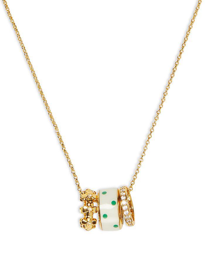 Heritage Spade Flower Stacked Mini Pendant Necklace, 17"商品第1张图片规格展示