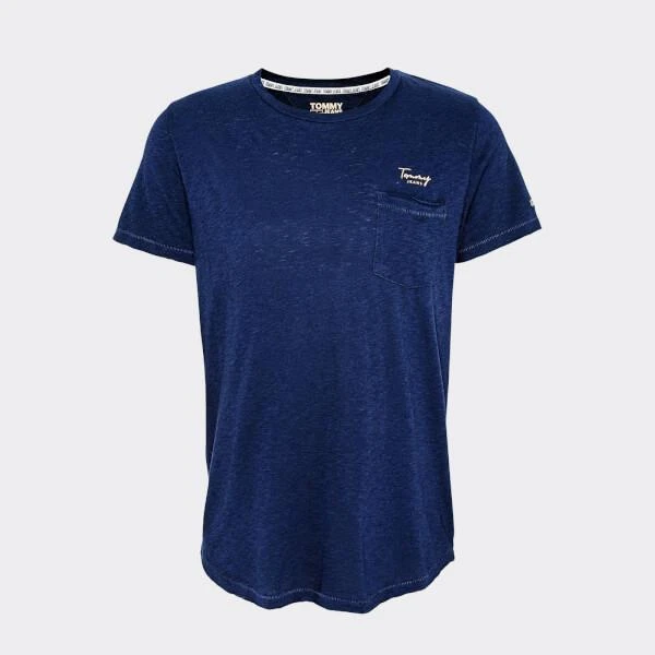 商品Tommy Hilfiger|Tommy Jeans Women's Pocket Detail T-Shirt - Twilight Navy,价格¥107,第1张图片详细描述