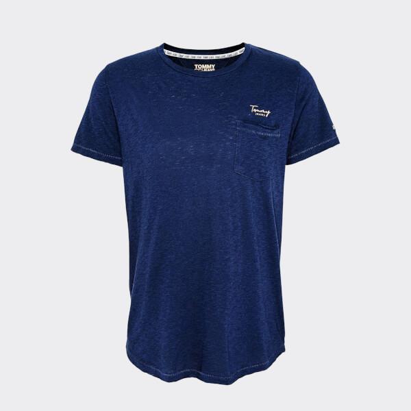 商品Tommy Hilfiger|Tommy Jeans Women's Pocket Detail T-Shirt - Twilight Navy,价格¥100,第3张图片详细描述