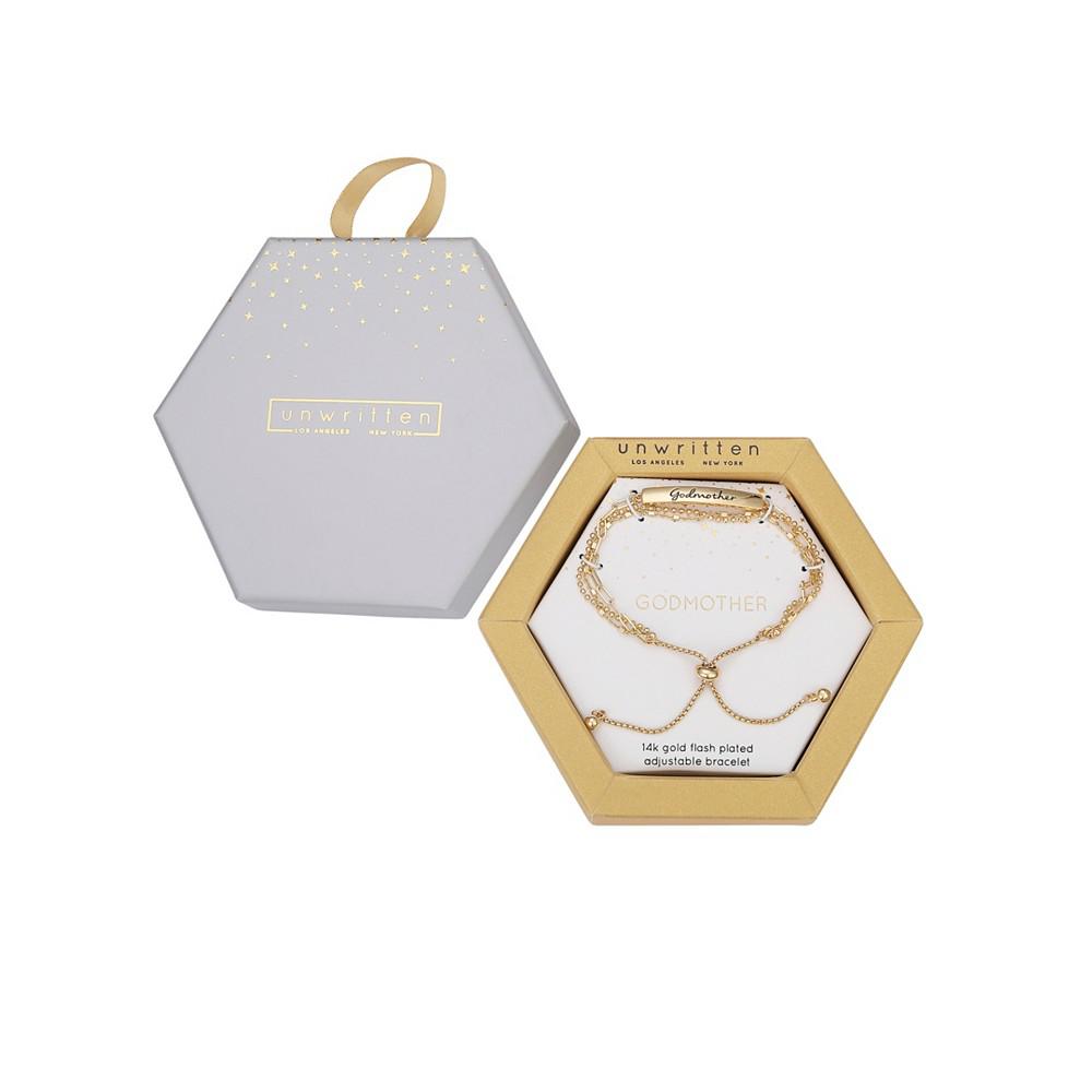 14K Gold Flash-Plated "Godmother" Triple Strand Bolo Bracelet商品第2张图片规格展示