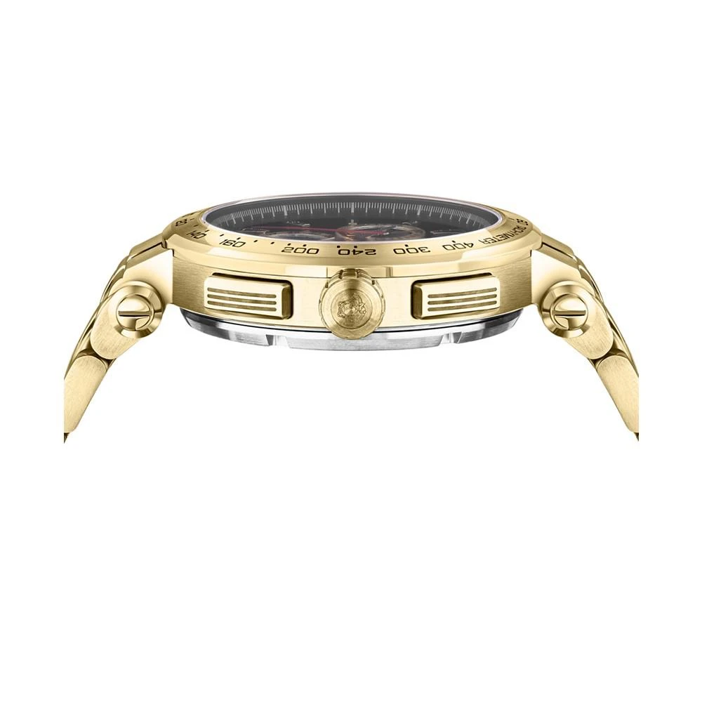 商品Versace|Men's Swiss Chronograph Aion Gold Ion Plated Stainless Steel Bracelet Watch 45mm,价格¥11260,第2张图片详细描述