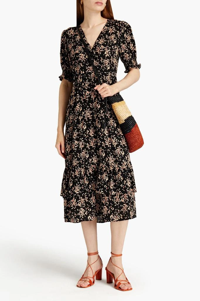 商品ba&sh|Rika ruched printed crepe midi dress,价格¥1386,第4张图片详细描述