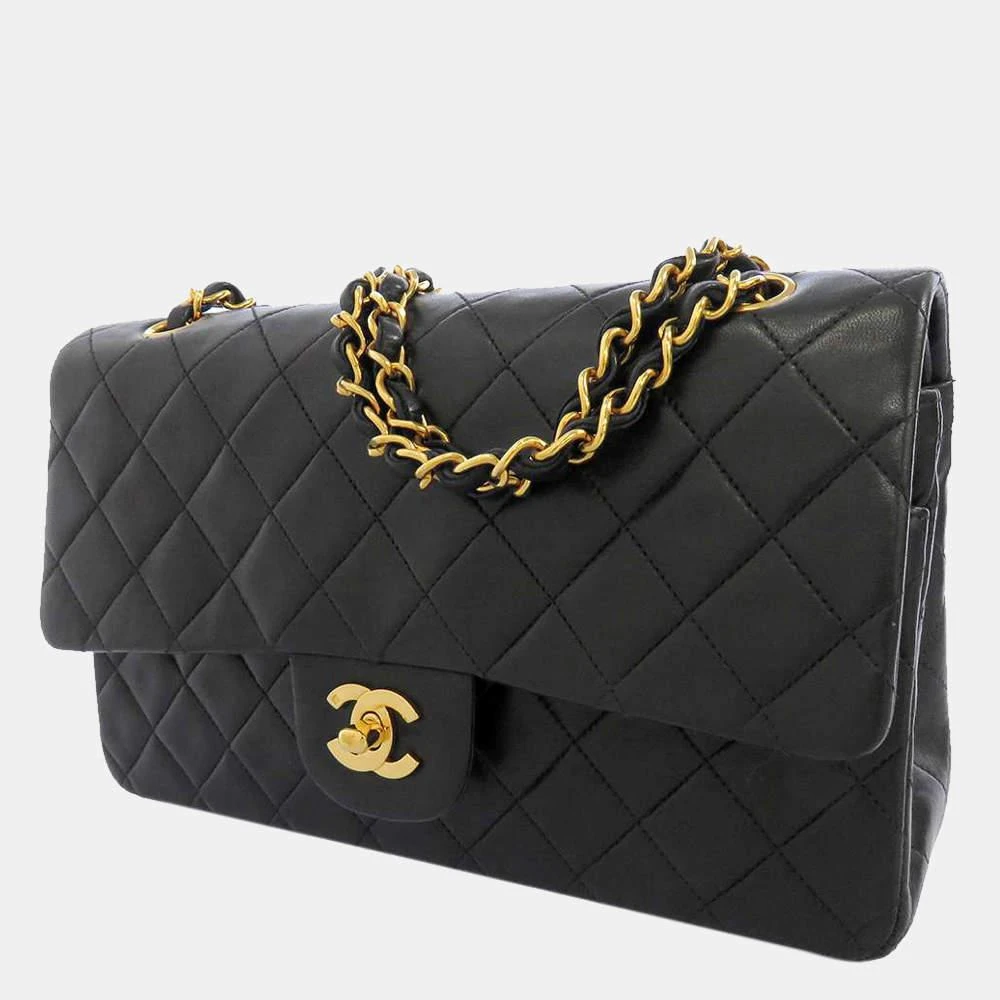商品[二手商品] Chanel|Chanel Black Quilted Lambskin Leather Medium Double Flap Shoulder Bag ,价格¥35850,第1张图片