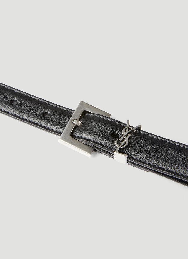 商品Yves Saint Laurent|YSL Logo Belt in Black,价格¥2712,第4张图片详细描述