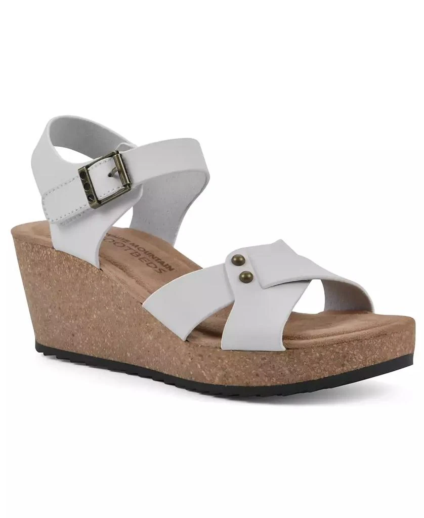 商品White Mountain|Women's Prezo Footbed Wedge Sandals,价格¥236,第1张图片