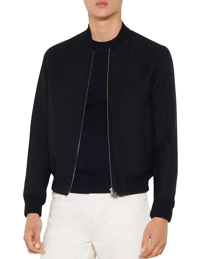 商品Sandro|Teddy Slim Fit Bomber Jacket,价格¥4415,第3张图片详细描述