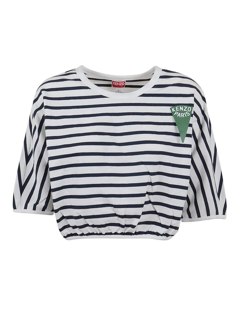 商品Kenzo|Kenzo Logo-Printed Cropped Striped Top,价格¥1016,第1张图片