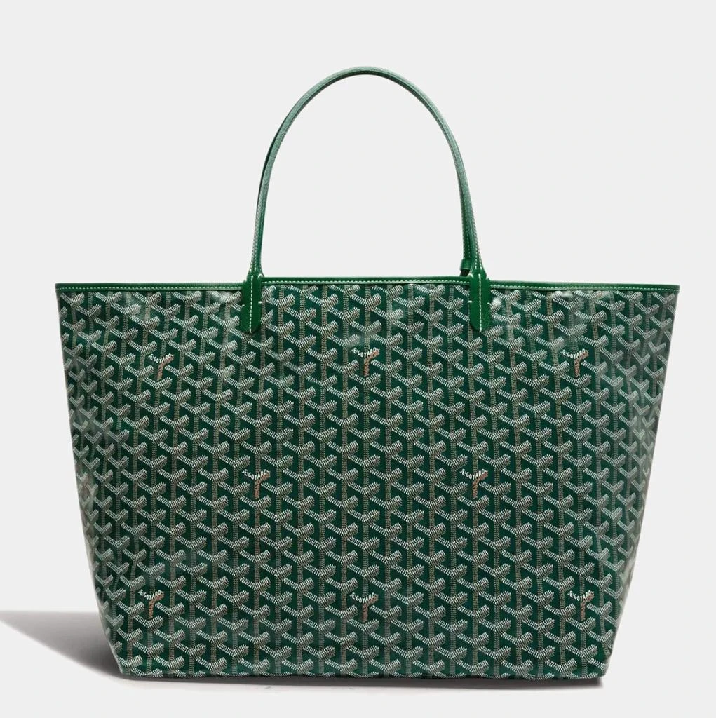 商品Goyard|Goyard Green Goyardine Coated Canvas and Leather Saint Louis GM Tote,价格¥20461,第2张图片详细描述