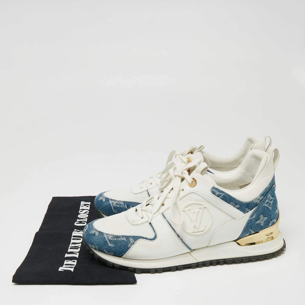 Louis Vuitton  Blue/White Leather And Mesh  Run Away  Sneakers Size 38.5 商品
