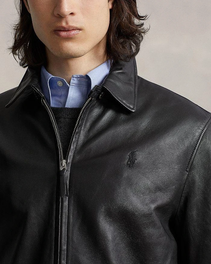 商品Ralph Lauren|Maxwell Lambskin Leather Zip Jacket,价格¥5291,第5张图片详细描述