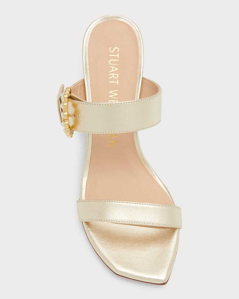 商品Stuart Weitzman|Piper Pearly-Buckle Slide Sandals,价格¥3383,第6张图片详细描述