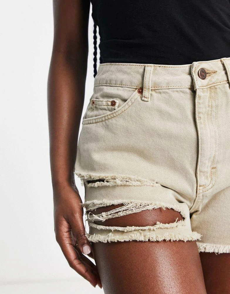 商品Topshop|Topshop slash a line mom short in sand,价格¥158,第4张图片详细描述