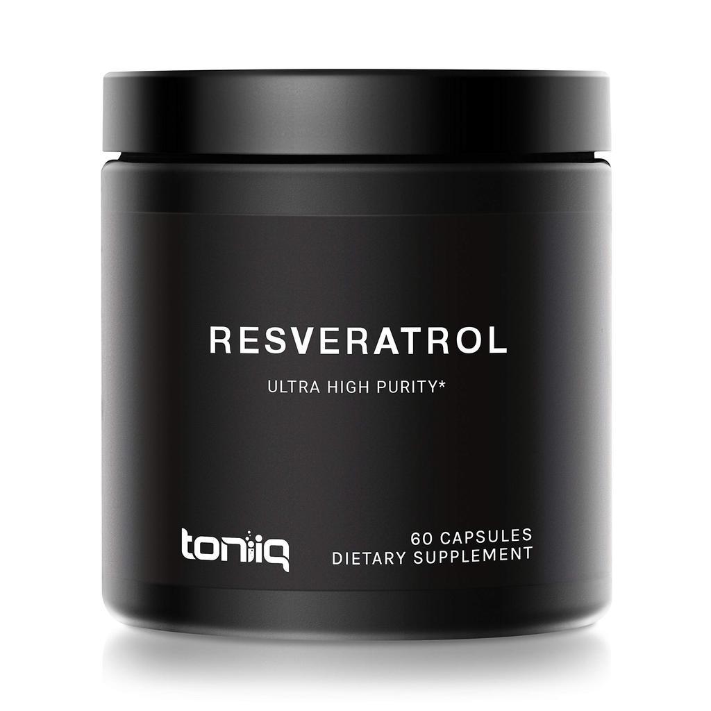 商品Toniiq|Ultra High Purity Resveratrol Capsules - 98% Trans-Resveratrol - Highly Purified and Highly Bioavailable - 60 Caps Reservatrol Supplement,价格¥157-¥337,第1张图片
