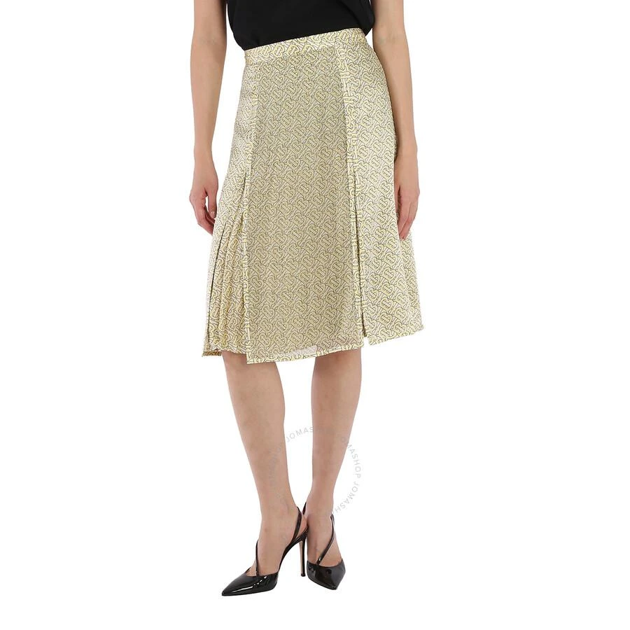 商品Burberry|Ladies Monogram Print Silk Pleated Skirt,价格¥1393,第1张图片