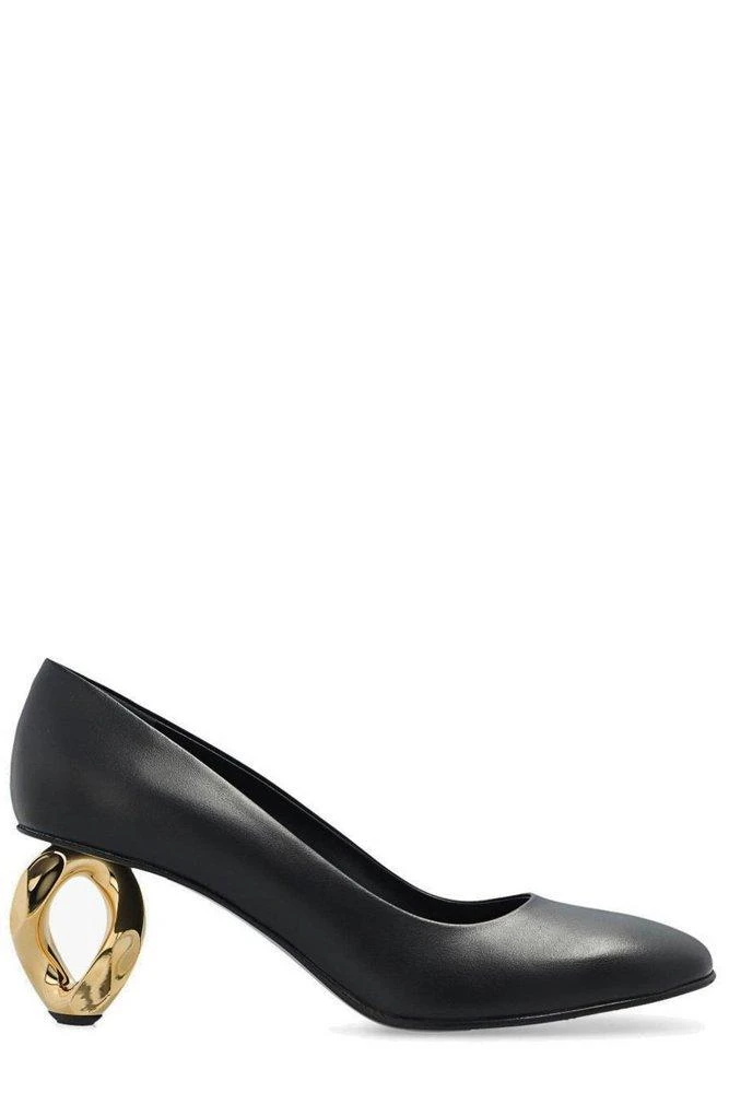 商品JW Anderson|JW Anderson Chain Mid-Heel Round Toe Pumps,价格¥3771,第1张图片