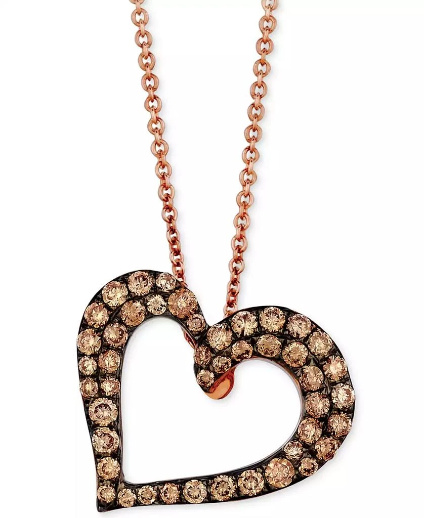 商品Le Vian|Chocolatier Chocolate Diamond Pendant Necklace (1/2 ct. t.w.) in 14k Strawberry Gold, 18",价格¥5613,第1张图片