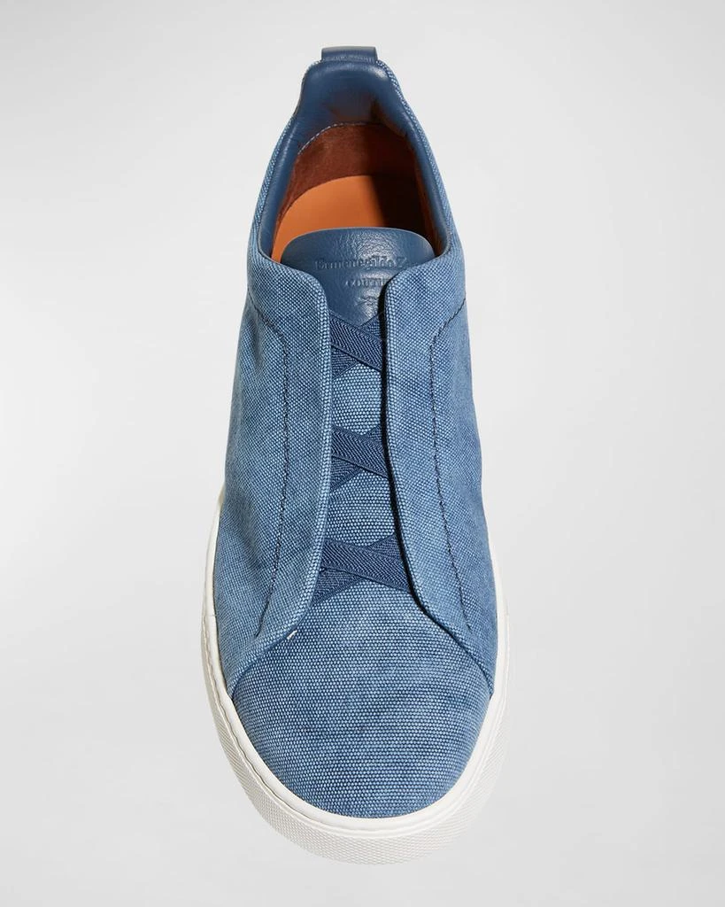 商品Zegna|Men's Canvas Slip-On Low-Top Sneakers,价格¥4901,第5张图片详细描述