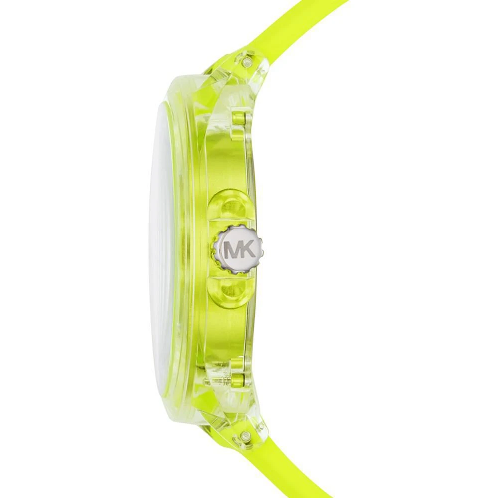 商品Michael Kors|Women's Wren Neon Yellow Silicone Strap Watch 42mm ,价格¥955,第2张图片详细描述