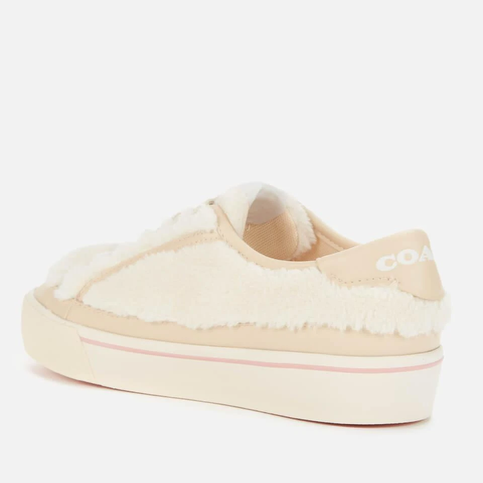 商品Coach|COACH WOMEN'S CITYSOLE SHEARLING PLATFORM TRAINERS - NATURAL/CHALK,价格¥471,第2张图片详细描述