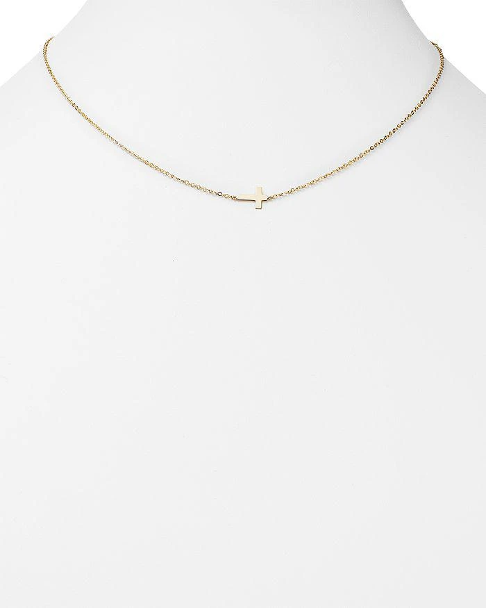 商品Bloomingdale's|14K Yellow Gold Small Cross Necklace, 18" - Exclusive,价格¥3744,第2张图片详细描述