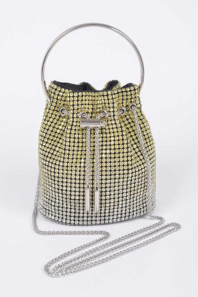 Bolsa tipo saco com efeito degradé de strass image 2
