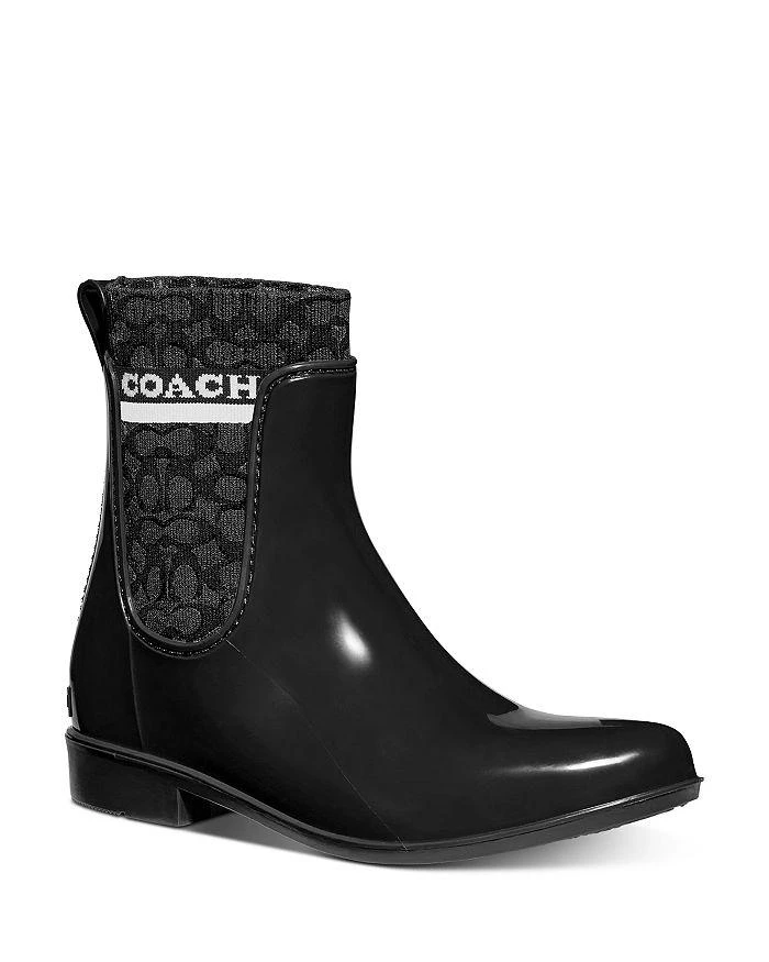 商品Coach|Women's Rivington Logo Knit Lining Rain Boots,价格¥502,第1张图片