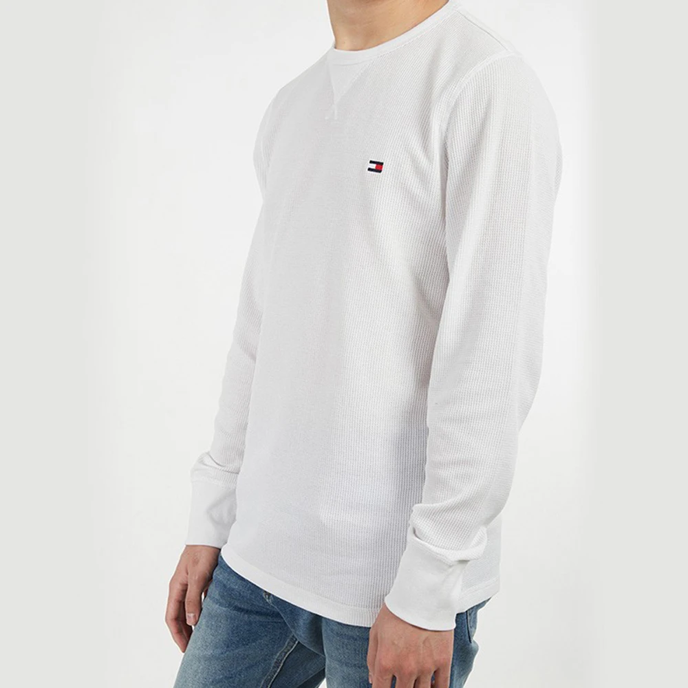 TOMMY HILFIGER 男士白色棉质长袖T恤 09T3585-100 商品