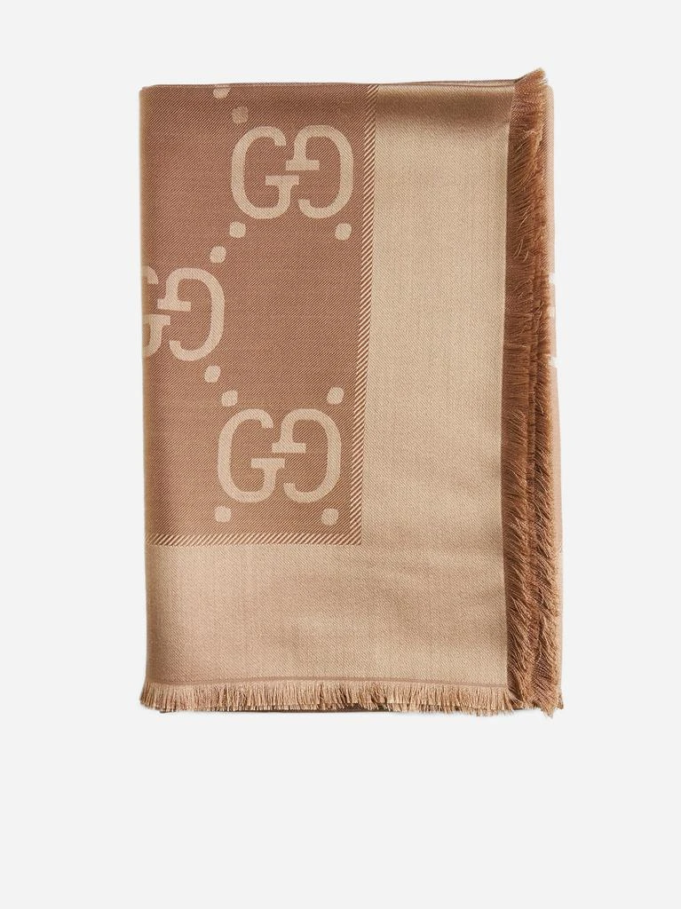 商品Gucci|Jumbo GG wool and silk scarf,价格¥3847,第1张图片