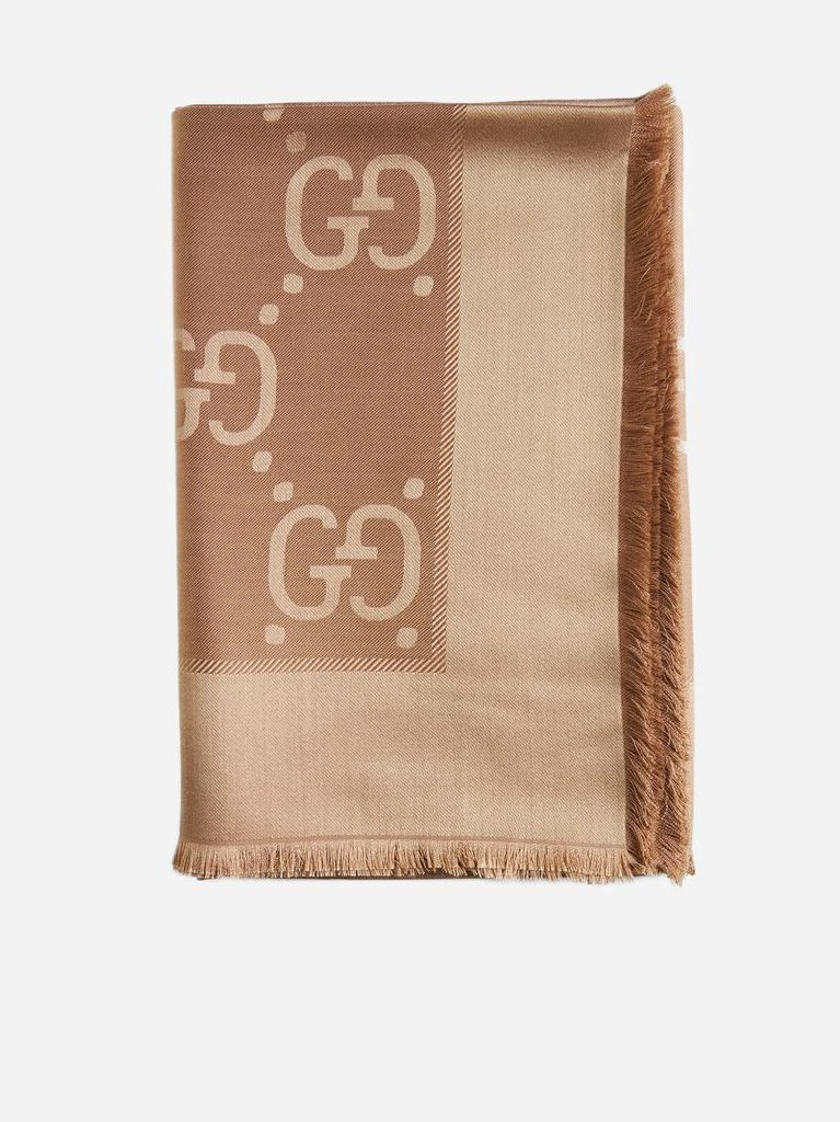 商品Gucci|Jumbo GG wool and silk scarf,价格¥3851,第1张图片