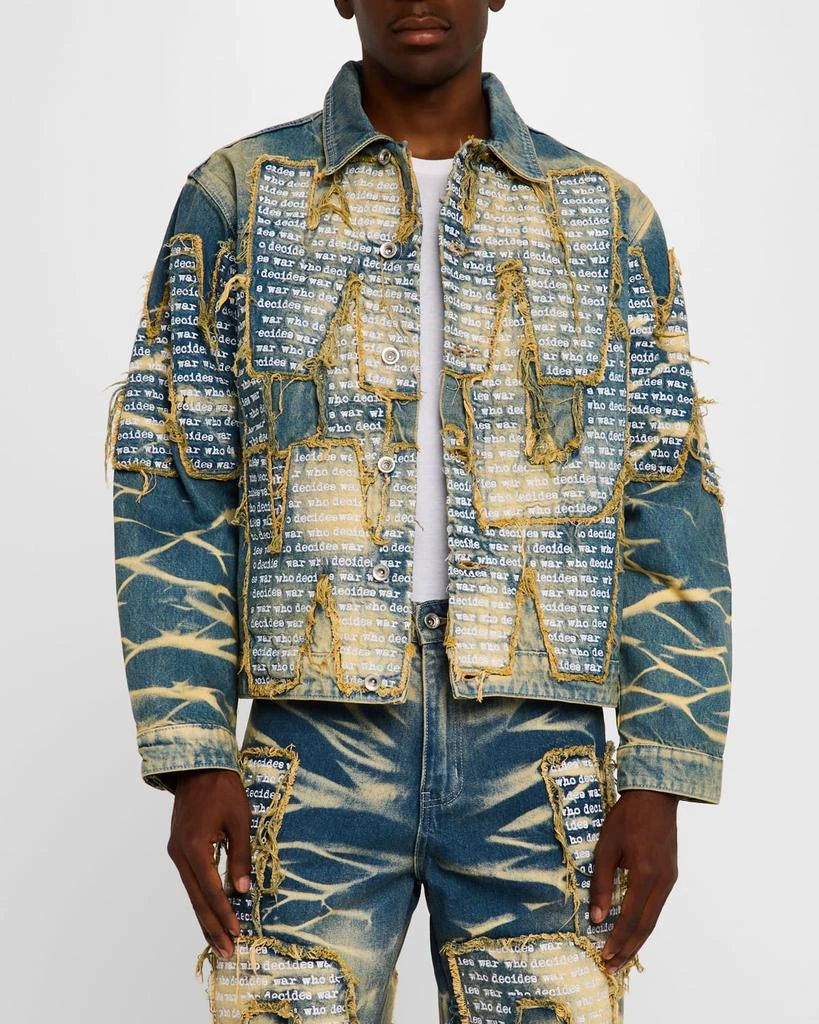 商品WHO DECIDES WAR|Men's Whiskered Overlay Denim Jacket,价格¥5404,第4张图片详细描述