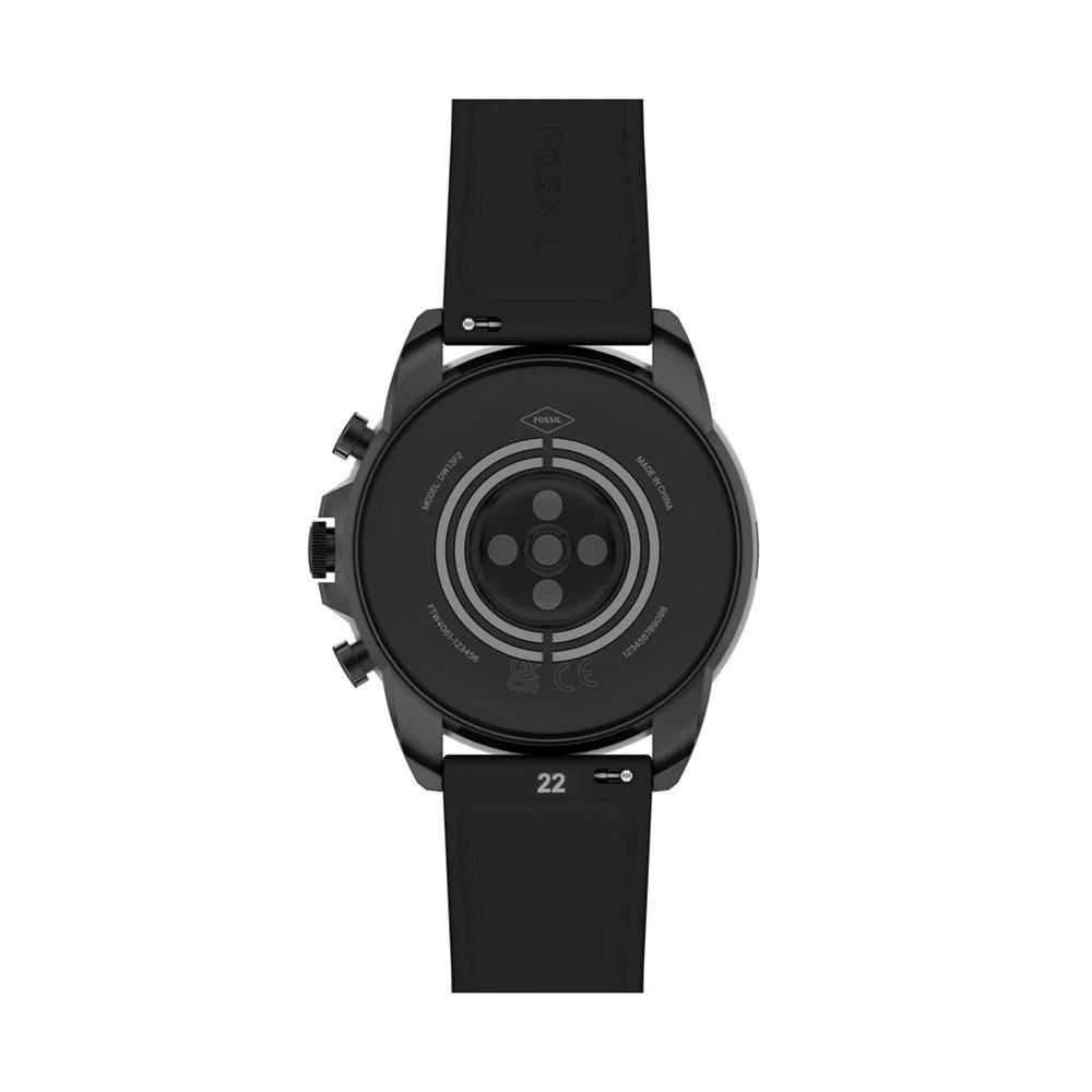 商品Fossil|Men's Gen 6 Black Silicone Strap Smartwatch 44mm,价格¥2235,第4张图片详细描述