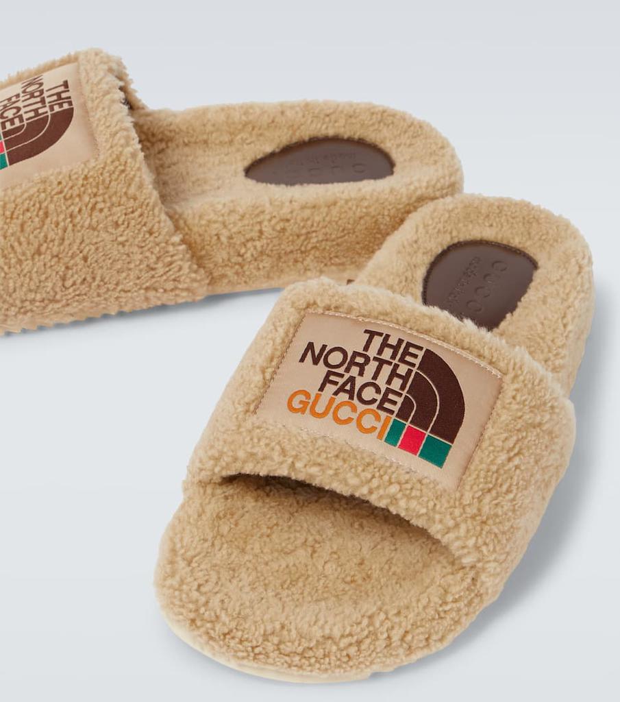 The North Face x Gucci羊毛皮凉拖鞋商品第3张图片规格展示