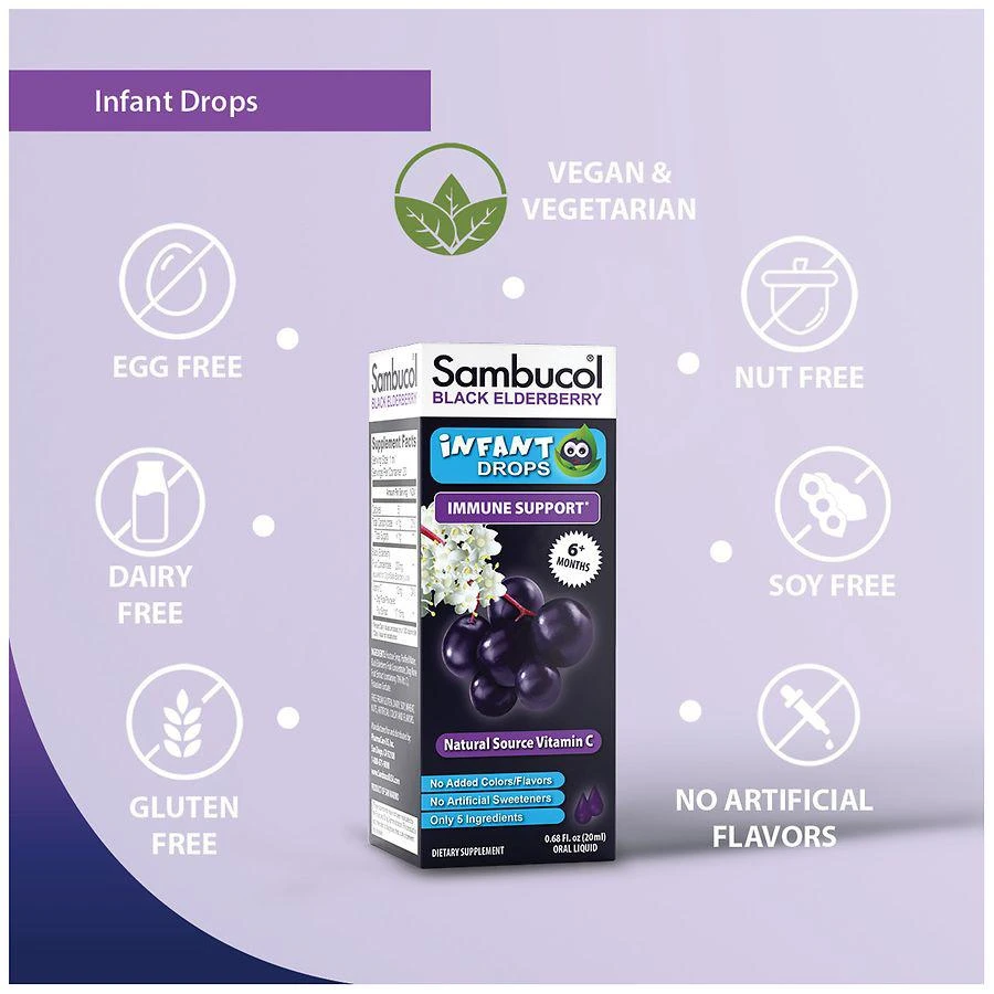 商品Sambucol|Black Elderberry Immune Support Infant Drops with Vitamin C,价格¥67,第2张图片详细描述