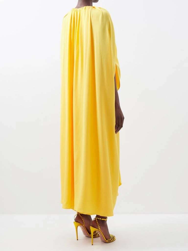 商品Raquel Diniz|Emilia plunge-front draped satin cape dress,价格¥4086,第5张图片详细描述