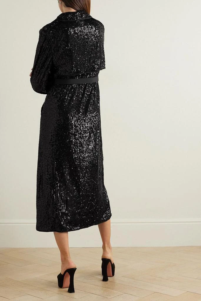 商品Self Portrait|Belted sequined crepe trench coat,价格¥2429,第3张图片详细描述