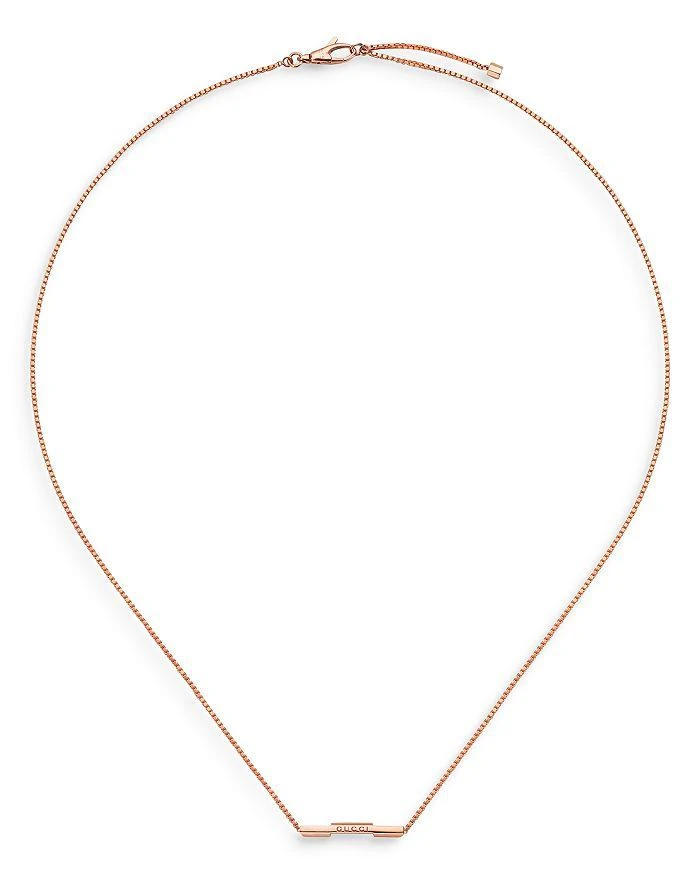 商品Gucci|18K Rose Gold Link To Love Bar Necklace, 17.7",价格¥11971,第1张图片详细描述