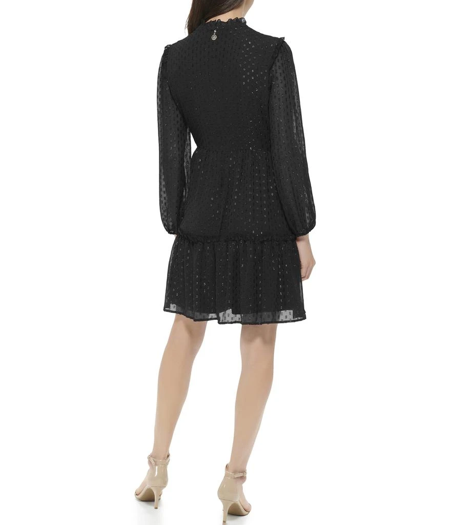 商品Tommy Hilfiger|Long Sleeve Glitter Chiffon Tiered Shift,价格¥1044,第2张图片详细描述