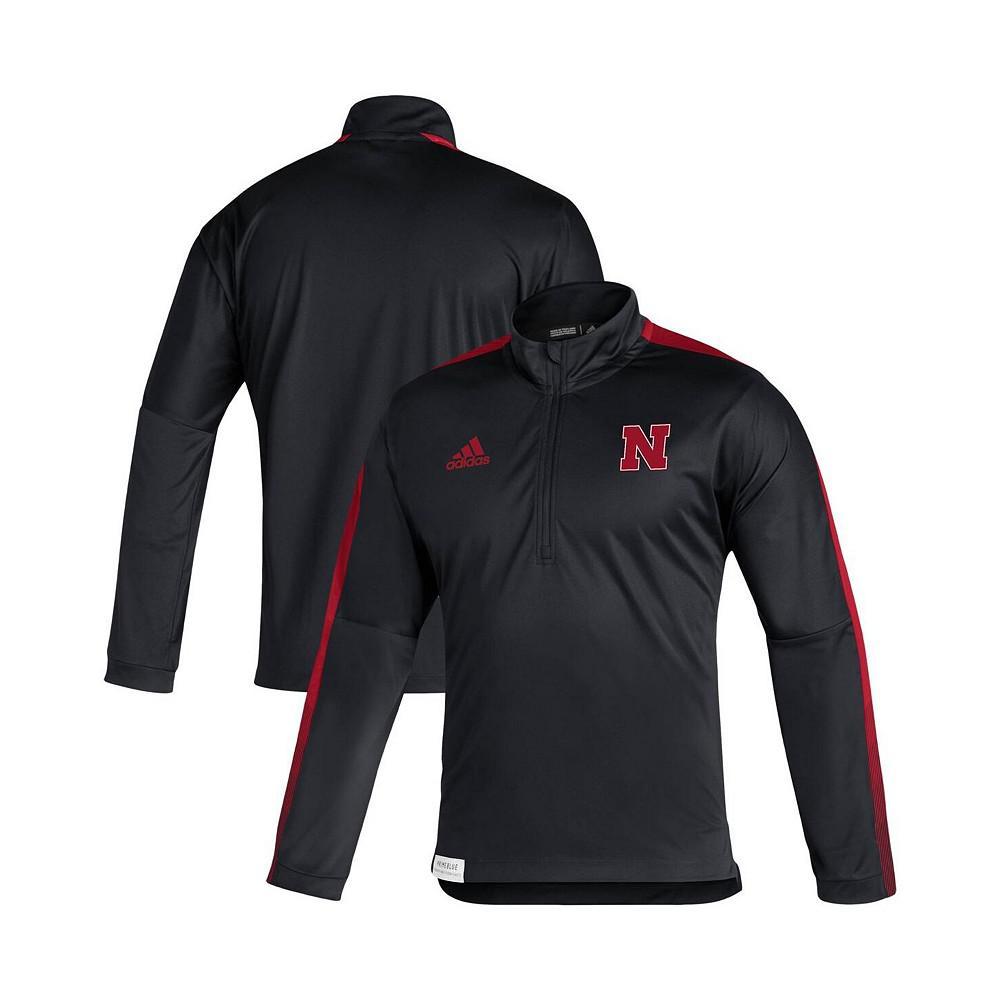 商品Adidas|Men's Black Nebraska Huskers 2021 Sideline Quarter-Zip Jacket,价格¥555,第4张图片详细描述