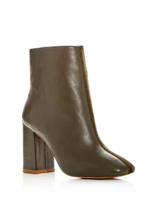 商品JAGGAR|Women's Velvet & Leather Block Heel Booties,价格¥995,第1张图片