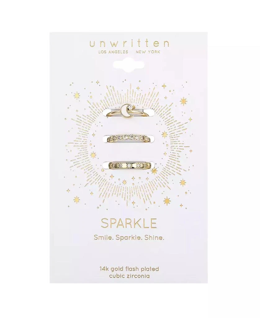 商品Unwritten|Cubic Zirconia Bezel, Star, Mother of Pearl Moon Ring Set,价格¥75,第2张图片详细描述