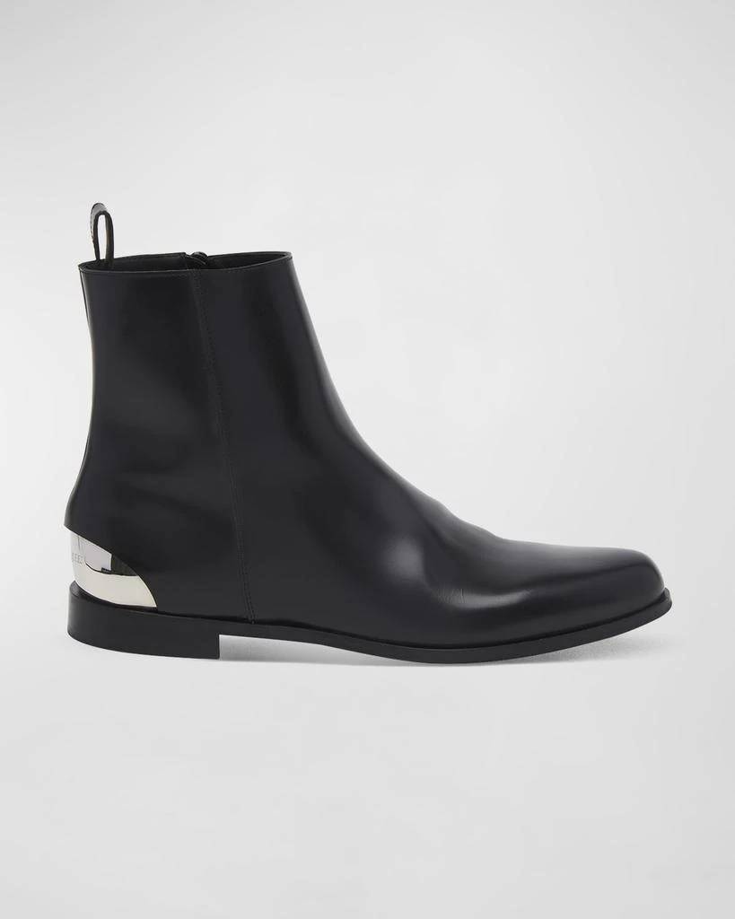 商品Alexander McQueen|Men's Metal-Heel Leather Ankle Boots,价格¥11315,第1张图片