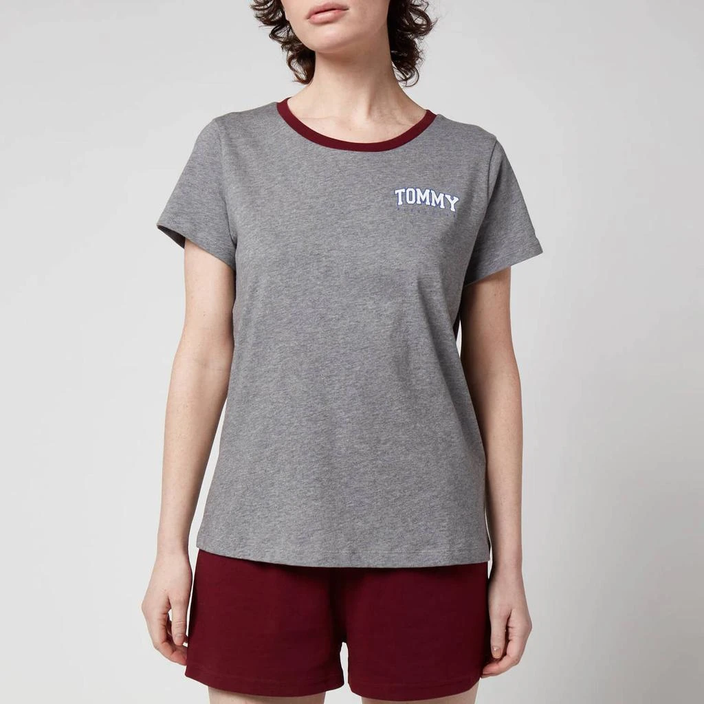 商品Tommy Hilfiger|Tommy Hilfiger Women's Sustainable T-Shirt And Shorts Set - Medium Grey HT/Deep Rouge,价格¥273,第1张图片