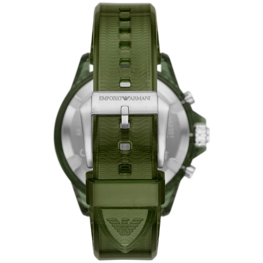 商品Emporio Armani|Men's Chronograph Olive Polyurethane Strap Watch 44mm,价格¥2210,第3张图片详细描述