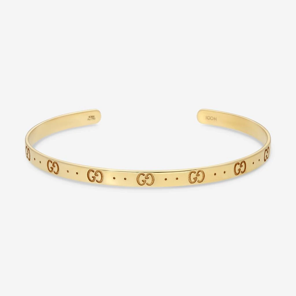 商品Gucci|Gucci Icon 18K Yellow Gold Thin Bangle Bracelet YBA434524001017,价格¥14521,第1张图片