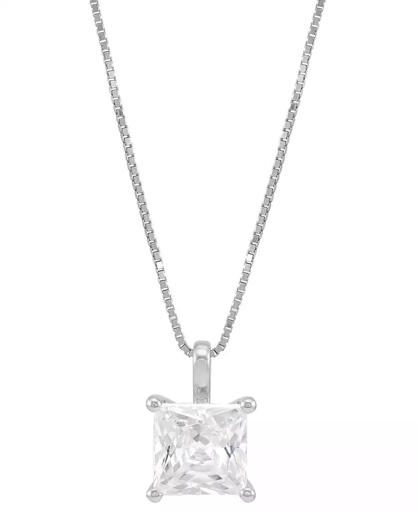 商品Grown With Love|Certified Lab Grown Princess Solitaire 18" Pendant Necklace (1 ct. t.w.) in 14k White Gold,价格¥15736,第1张图片