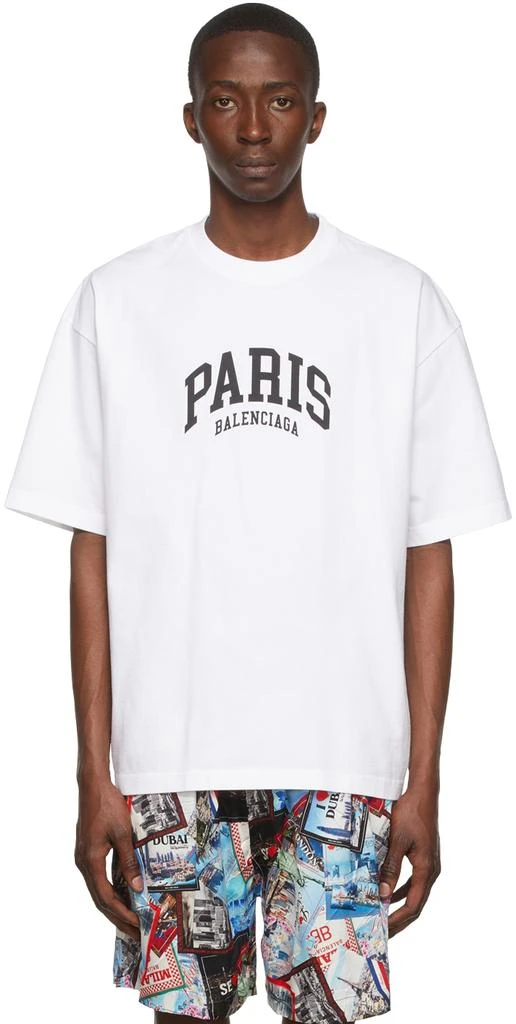 商品Balenciaga|White Cotton T-Shirt,价格¥5227,第1张图片
